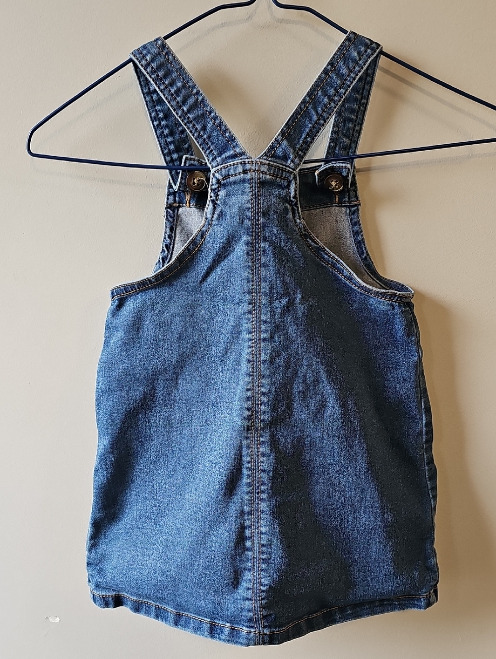 wonder nation 4T Blue Denim Button-Front Overall Dress - Picture 2 of 4